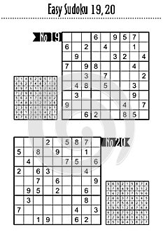 Two easy level sudoku puzzles, No 19 and No 20 photo